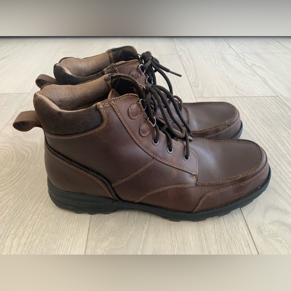 Dockers Dark Brown Leather Desert Chukka Ankle Casual Work Boots Men Size 11 M